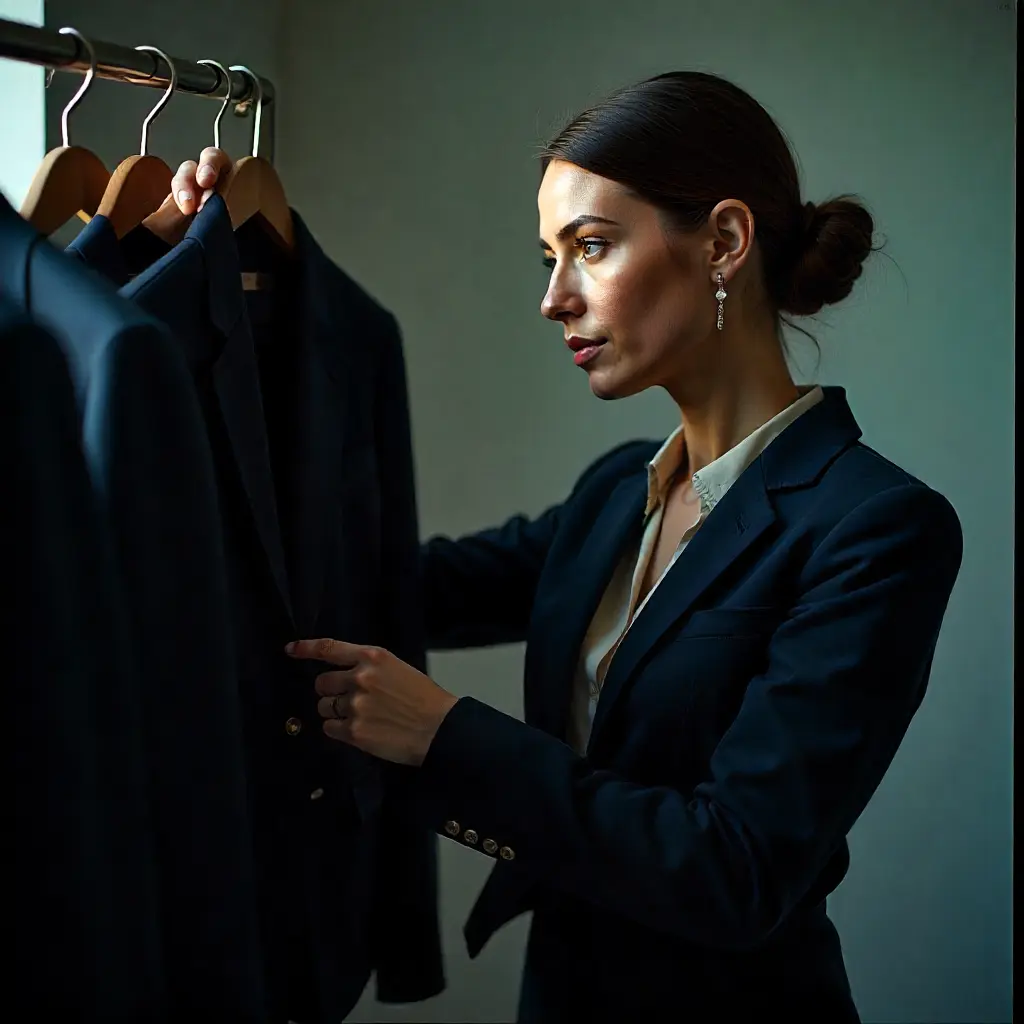 Style consultant reviewing wardrobe options